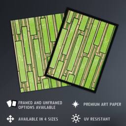 "Artery8 Green Bamboo Pattern Vintage Japan Wall Art Print Korin - Size: W18"" x H24""" - thumbnail 2