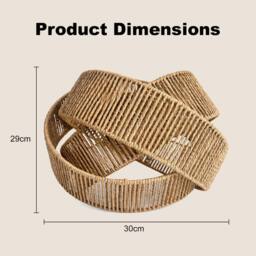 Voltico 30cm Rattan Ring Pendant Lampshade Handwoven Wicker Ceiling Shade in Brown - thumbnail 7