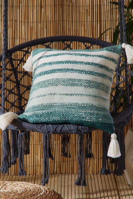 Drift Home 'Grayson' Textured Outdoor Garden Filled Bench Cushion in Green - Size: 43 cm x 43 cm - image 1