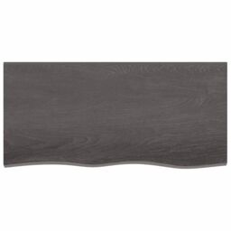 Berkfield Home Wall Shelf Dark Grey 100x50x(2-6) cm Treated Solid Wood Oak in Brown - thumbnail 2