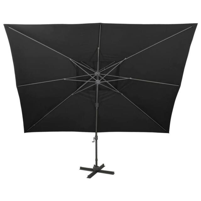 Berkfield Home Durable Cantilever Garden Parasol with Double Top Black 400x300 cm - image 1