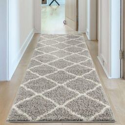 THE RUGS Soft Moroccan Shaggy Rugs & Runners Grey & Ivory Living Room - Size: 80 cm x 150 cm - thumbnail 9
