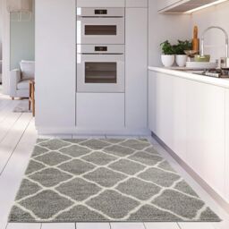 THE RUGS Soft Moroccan Shaggy Rugs & Runners Grey & Ivory Living Room - Size: 80 cm x 150 cm - thumbnail 6