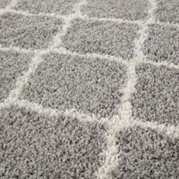 THE RUGS Soft Moroccan Shaggy Rugs & Runners Grey & Ivory Living Room - Size: 80 cm x 150 cm - thumbnail 2