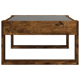 Berkfield Home Coffee Table with Infinity LED Smoked Oak 70x53x30 cm in Brown - Size: 70 x 53 x 30 cm - thumbnail 7