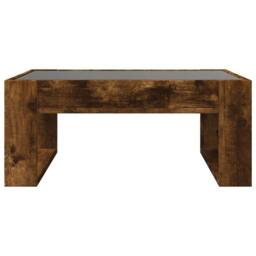 Berkfield Home Coffee Table with Infinity LED Smoked Oak 70x53x30 cm in Brown - Size: 70 x 53 x 30 cm - thumbnail 6
