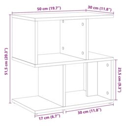 Berkfield Home Bedside Cabinet Old Wood 50x30x51.5 cm Engineered Wood in Brown - thumbnail 9