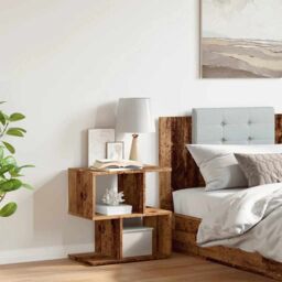 Berkfield Home Bedside Cabinet Old Wood 50x30x51.5 cm Engineered Wood in Brown - thumbnail 3