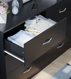 Home Discount Vida Designs Riano 6 Drawer Chest of Drawers Storage in Black - thumbnail 6
