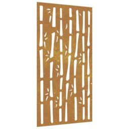 Berkfield Home Garden Wall Decoration 105x55 cm Corten Steel Bamboo Design in Brown