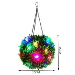 VOGREX Solar LED Hanging Sphere Light, Garden Decor 15 LEDs- Colorful - thumbnail 2