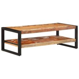 Berkfield Home Durable Coffee Table 120x60x40 cm Solid Reclaimed Wood in Brown - Size: 120 x 60 x 40 cm - thumbnail 9