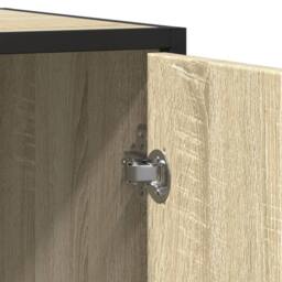 Berkfield Home Sideboard Sonoma Oak 92x35x76 cm Engineered Wood in Light Brown - Size: 92 x 35 x 76 cm - thumbnail 8