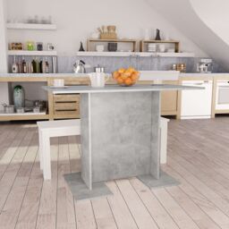 Berkfield Home Dining Table Concrete Grey 110x60x75 cm Engineered Wood - Size: 110 x 60 x 75 cm