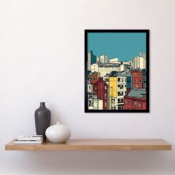 "Artery8 Wall Art Print Manchester City Architecture Styles Cityscape Art Framed in Black - Size: W12"" x H16""" - thumbnail 2