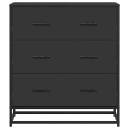 Berkfield Home Sideboard Black 68x35x76 cm Engineered Wood & Metal - Size: 68 x 35 x 76 cm - thumbnail 4