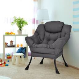 Costway Modern Recliner Chair Lounge Armchair Comfy Upholstered Leisure Chair in Grey - thumbnail 9