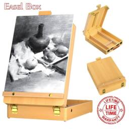 Nordara Professional Adjustable Wooden Table Top Artist Easel Box in Natural - thumbnail 1