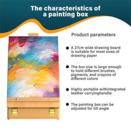 Nordara Professional Adjustable Wooden Table Top Artist Easel Box in Natural - thumbnail 4