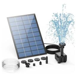 Kelvenix Solar Panel Powered Water Feature Pump Kit for Garden in Black - Size: 0.6m2 - thumbnail 1