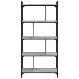 Berkfield Home Decorative Bookcase 5-Tier Grey Sonoma 76x32x158 cm Engineered Wood - Size: 76 x 32 x 158 cm - thumbnail 4