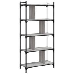 Berkfield Home Decorative Bookcase 5-Tier Grey Sonoma 76x32x158 cm Engineered Wood - Size: 76 x 32 x 158 cm - thumbnail 6