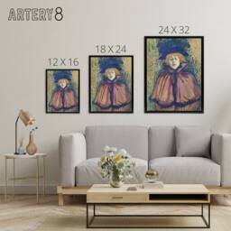 "Artery8 Jane Avril Portrait with Hat Framed Canvas Wall Art Print Lautrec - Size: W12"" x H16""" - thumbnail 4