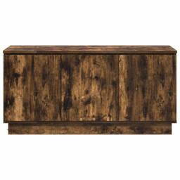 Berkfield Home TV Cabinet Smoked Oak 100x38x49 cm Engineered Wood in Brown - Size: 100 x 38 x 49 cm - thumbnail 7