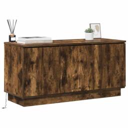 Berkfield Home TV Cabinet Smoked Oak 100x38x49 cm Engineered Wood in Brown - Size: 100 x 38 x 49 cm - thumbnail 3