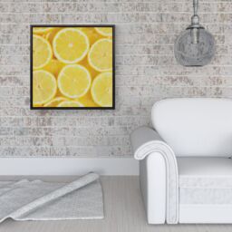 Warren Reed - Designer Vibrant Lemons Framed Canvas in Black - Size: w10 inch x h10 inch - thumbnail 2