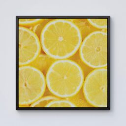 Warren Reed - Designer Vibrant Lemons Framed Canvas in Black - Size: w10 inch x h10 inch - thumbnail 1