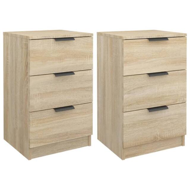 Berkfield Home Bedside Cabinets 2 pcs Sonoma Oak 40x36x65 cm in Light Tan - Size: 40 x 36 x 65 cm - image 1