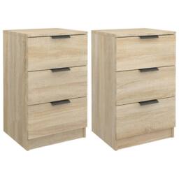 Berkfield Home Bedside Cabinets 2 pcs Sonoma Oak 40x36x65 cm in Light Tan - Size: 40 x 36 x 65 cm - thumbnail 1