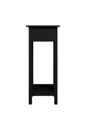 Living and Home 2 Tier Wooden Slim Side Table Bedside Sofa Side Table with Drawer&Shelf Wood Nightstand in Black - thumbnail 6