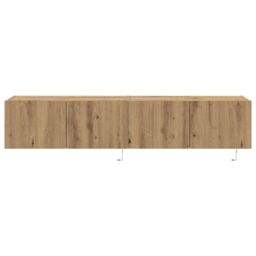 Berkfield Home TV Wall Cabinets with LED Lights 2 pcs Artisan Oak 80x35x31 cm in Brown - Size: 80 x 35 x 31 cm - thumbnail 7