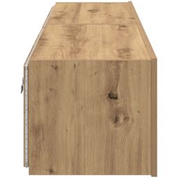Berkfield Home TV Wall Cabinets with LED Lights 2 pcs Artisan Oak 80x35x31 cm in Brown - Size: 80 x 35 x 31 cm - thumbnail 8