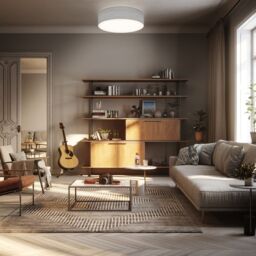 B.K.Licht Taupe 2xE27 40W Requires Bulb Ceiling Light - thumbnail 6