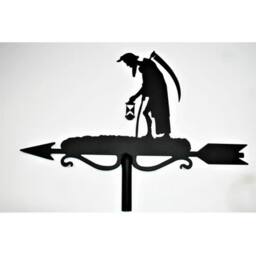 Buttercup Farm Mini Old Father Time Weathervane - Steel - L38 x W38 x H54 cm - Black - thumbnail 4