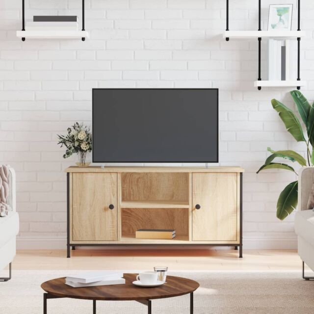 Berkfield Home TV Cabinet Sonoma Oak 100x40x50 cm Engineered Wood in Brown - Size: 100 x 40 x 50 cm - image 1