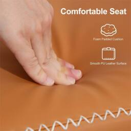 EONLION Brown-PU Leather Shoe Storage Bench in Brown - Size: 100 cm - thumbnail 4