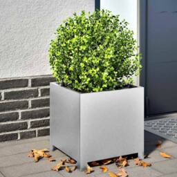 Berkfield Home Garden Planters 2 pcs 40x40x40 cm Galvanised Steel in Silver - Size: 40 x 40 x 40 cm - thumbnail 2