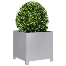 Berkfield Home Garden Planters 2 pcs 40x40x40 cm Galvanised Steel in Silver - Size: 40 x 40 x 40 cm - thumbnail 4