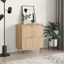 Berkfield Home Sideboard Sonoma Oak 60x35x70 cm Engineered Wood in Light Brown - Size: 60 x 35 x 70 cm - thumbnail 2
