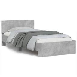 Berkfield Home Bed Frame without Mattress with Headboard Concrete Grey 100x200 cm - thumbnail 1