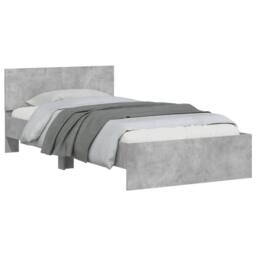 Berkfield Home Bed Frame without Mattress with Headboard Concrete Grey 100x200 cm - thumbnail 4