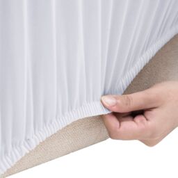 Berkfield Home 3-Seater Stretch Couch Slipcover White Polyester Jersey - thumbnail 3