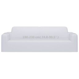 Berkfield Home 3-Seater Stretch Couch Slipcover White Polyester Jersey - thumbnail 6