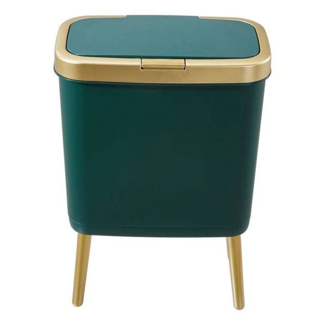 KORVIXA Green & Golden Trash Can Narrow Garbage Bin - Size: 100 cm x 100 cm - image 1