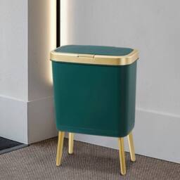 KORVIXA Green & Golden Trash Can Narrow Garbage Bin - Size: 100 cm x 100 cm - thumbnail 3