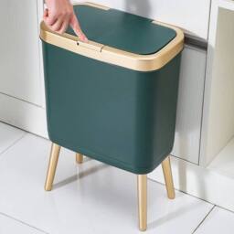 KORVIXA Green & Golden Trash Can Narrow Garbage Bin - Size: 100 cm x 100 cm - thumbnail 2